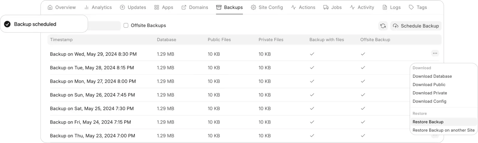 Automated Daily Backups