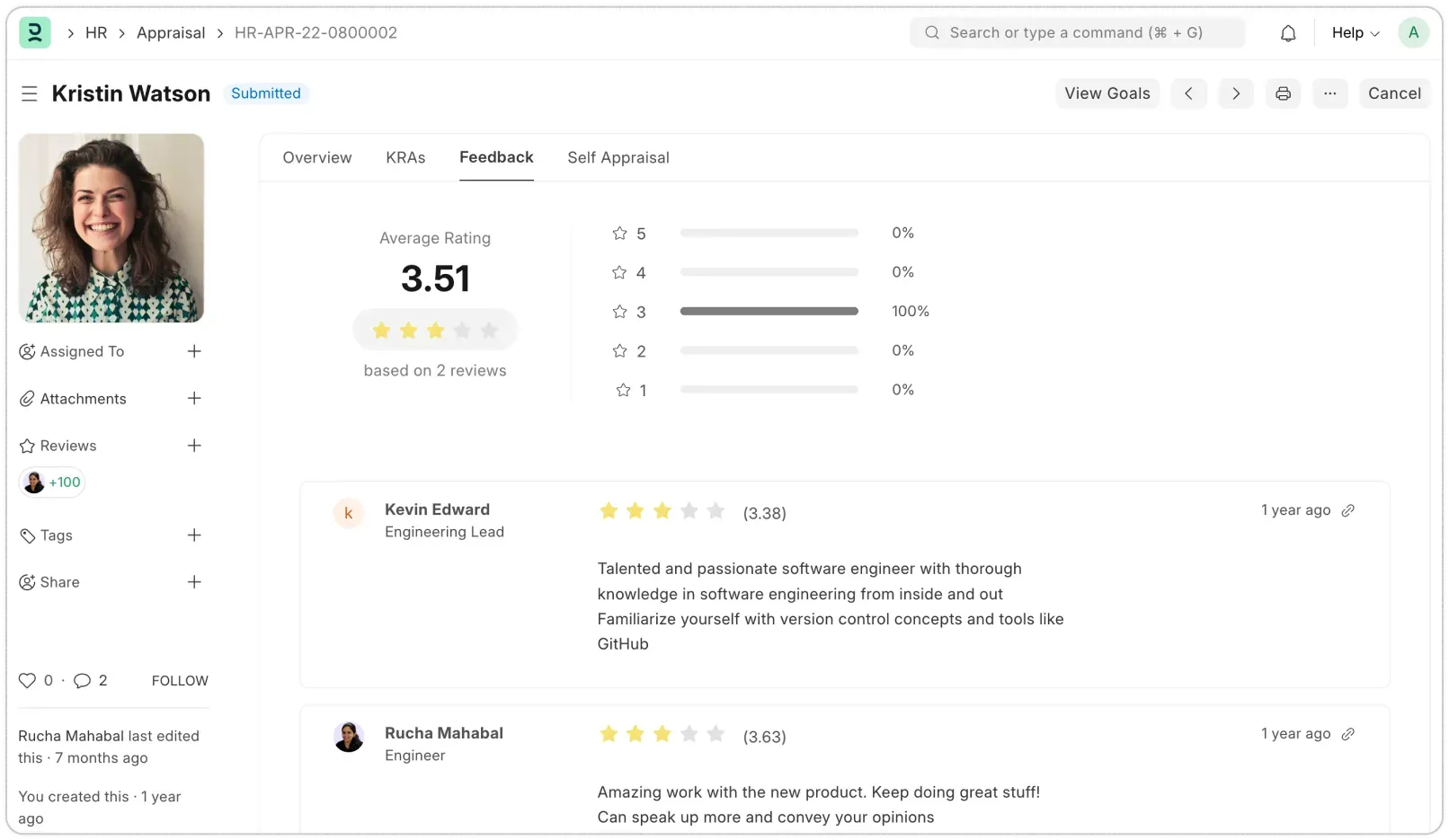 Capture 360° Feedback