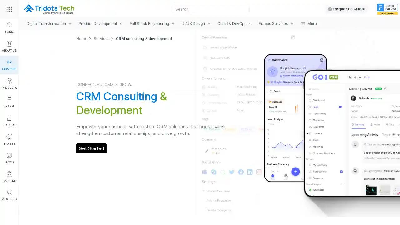 CRM Software Development Company in Chennai | Tridots Tech