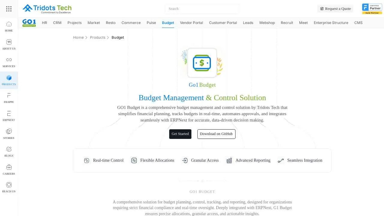Go1 Budget – ERPNext-Integrated Budget Planning & Control