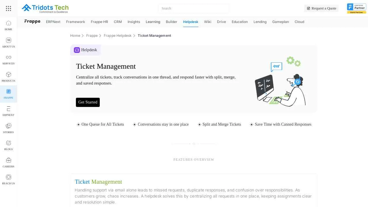Frappe Helpdesk Ticket Management | Tridots Tech