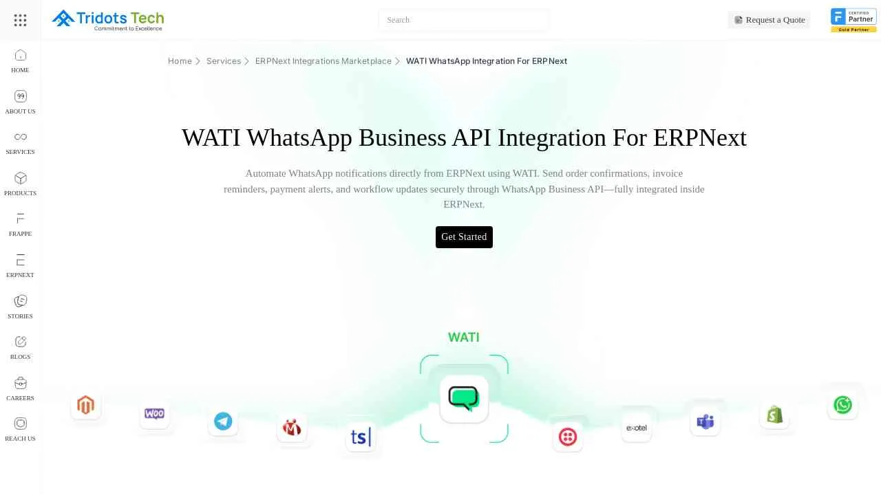 WATI ERPNext Integration | WhatsApp Business API Automation for ERPNext
