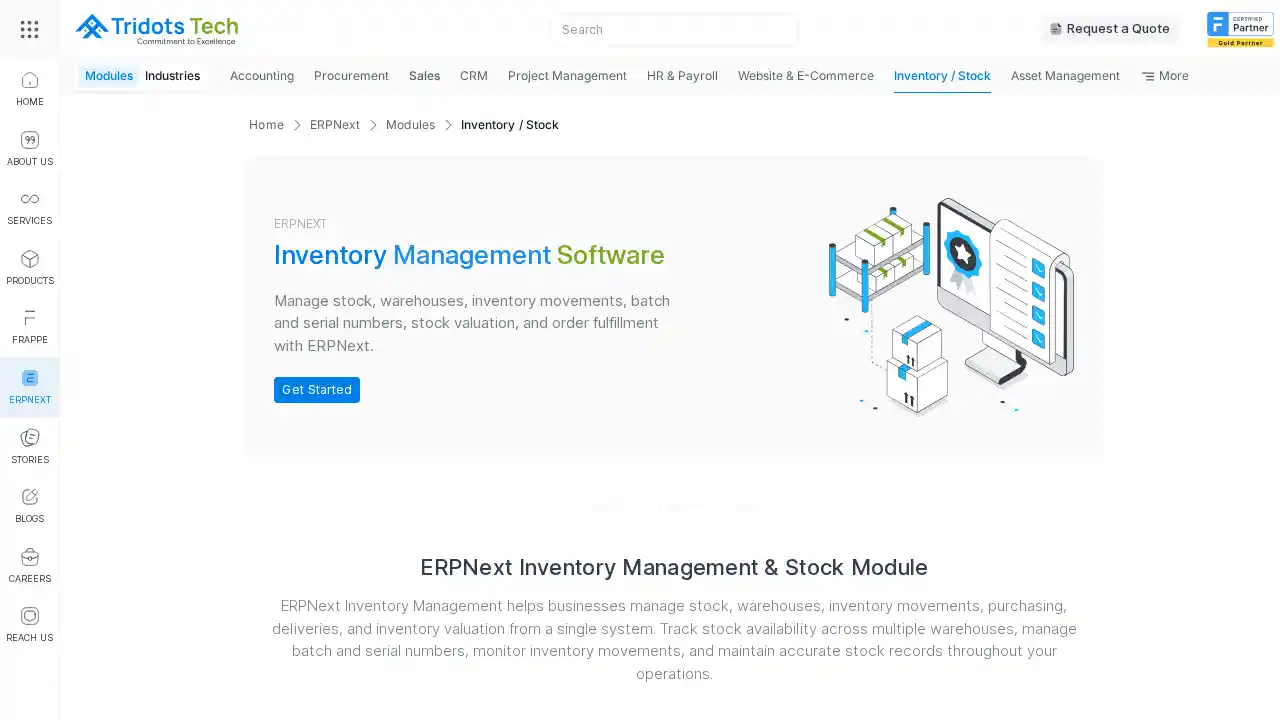 ERPNext Inventory Management | Stock & Warehouse Module – Tridots Tech
