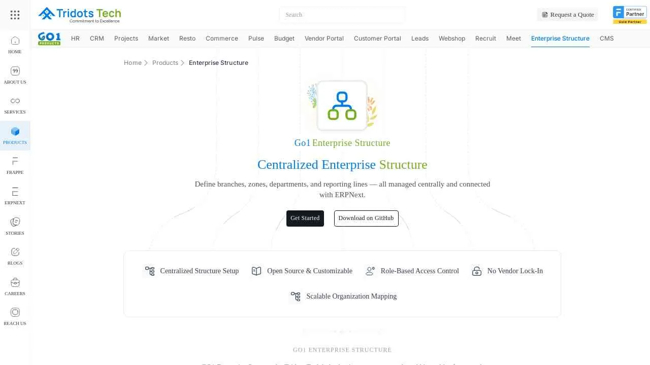 Go1 Enterprise Structure for ERPNext | Tridots Tech