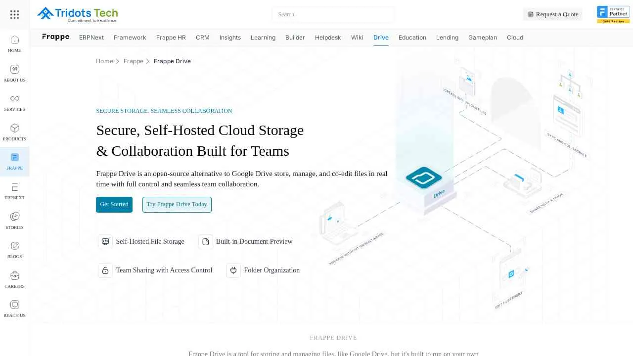 Frappe Drive Implementation Services | Secure Cloud Storage