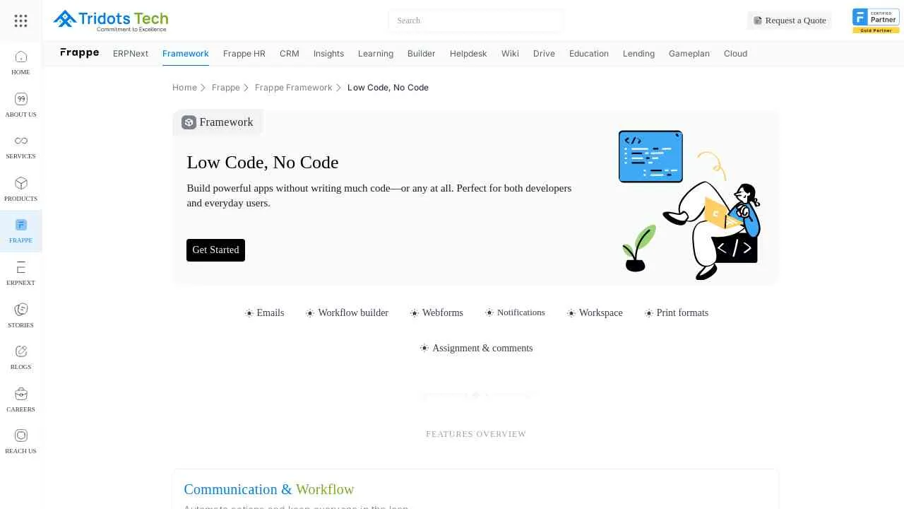 Frappe Low-Code – Build Apps Faster | Tridots Tech